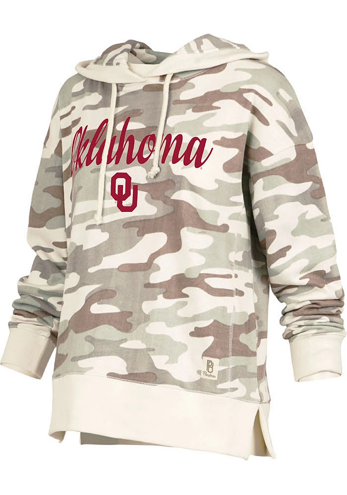 Pressbox Oklahoma Sooners Womens Green Camo Hooded Sweatshirt
