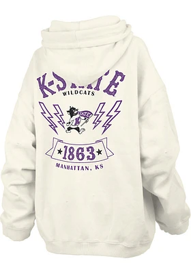 Pressbox K-State Wildcats Womens Ivory RNR Hooded Sweatshirt