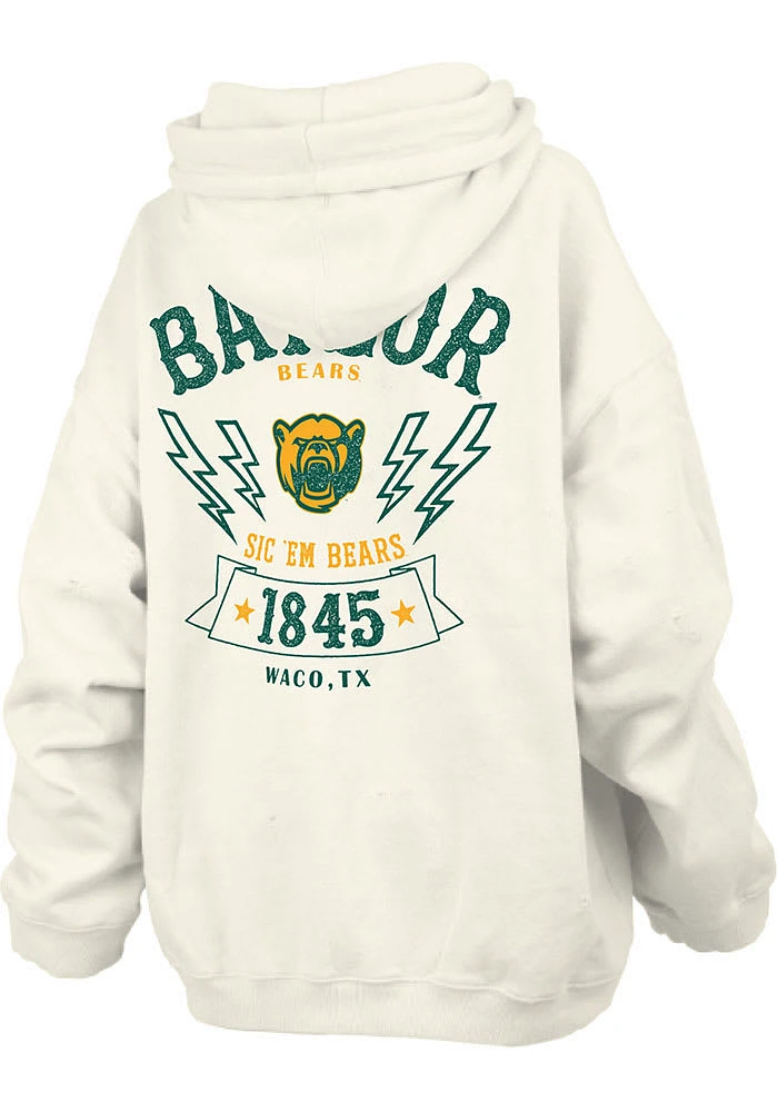 Pressbox Baylor Bears Womens Ivory RNR Hooded Sweatshirt