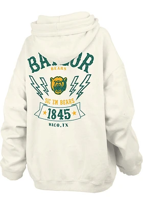Pressbox Baylor Bears Womens Ivory RNR Hooded Sweatshirt