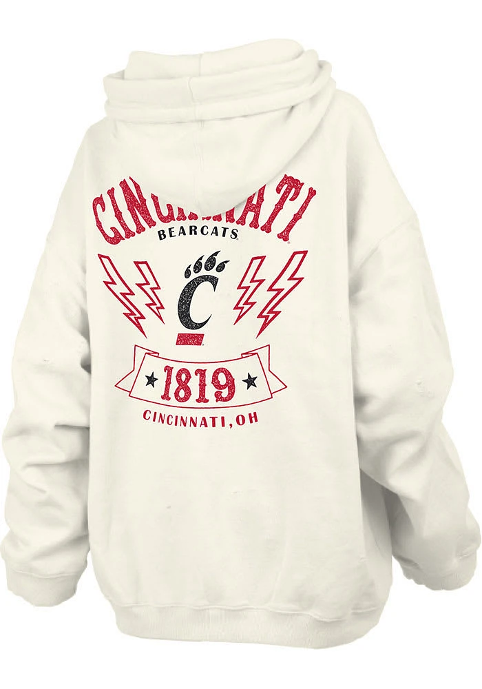 Pressbox Cincinnati Bearcats Womens Ivory RNR Hooded Sweatshirt