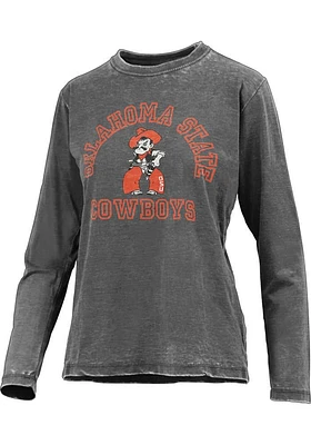 Pressbox Oklahoma State Cowboys Womens Vintage Burnout LS Tee