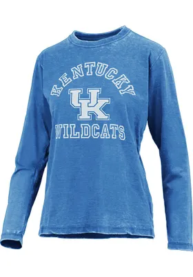 Pressbox Kentucky Wildcats Womens Blue Vintage Burnout Style LS Tee