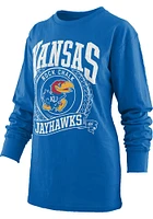 Pressbox Kansas Jayhawks Womens Blue Big Country LS Tee