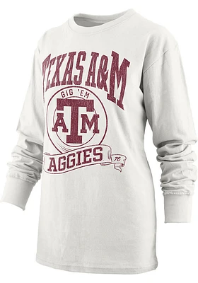 Pressbox Texas A&M Aggies Womens White Big Country LS Tee