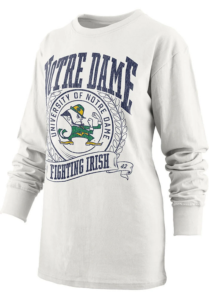 Pressbox Notre Dame Fighting Irish Womens White Big Country LS Tee