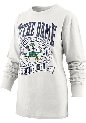 Pressbox Notre Dame Fighting Irish Womens White Big Country LS Tee