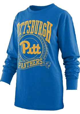 Pressbox Pitt Panthers Womens Blue Big Country LS Tee