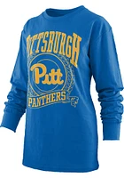 Pressbox Pitt Panthers Womens Blue Big Country LS Tee
