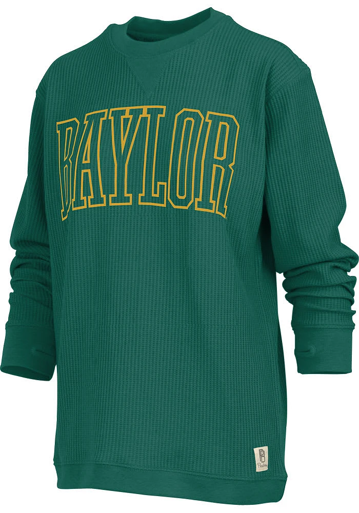 Pressbox Baylor Bears Womens Green Surf LS Tee