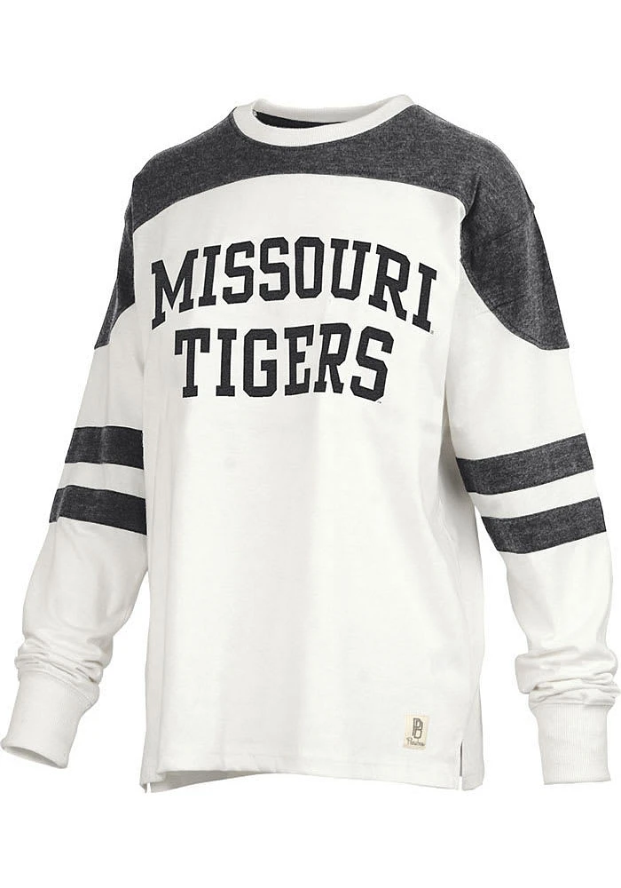 Pressbox Missouri Tigers Womens White Halfback LS Tee