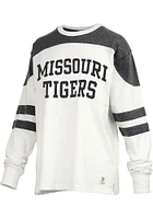 Pressbox Missouri Tigers Womens White Halfback LS Tee