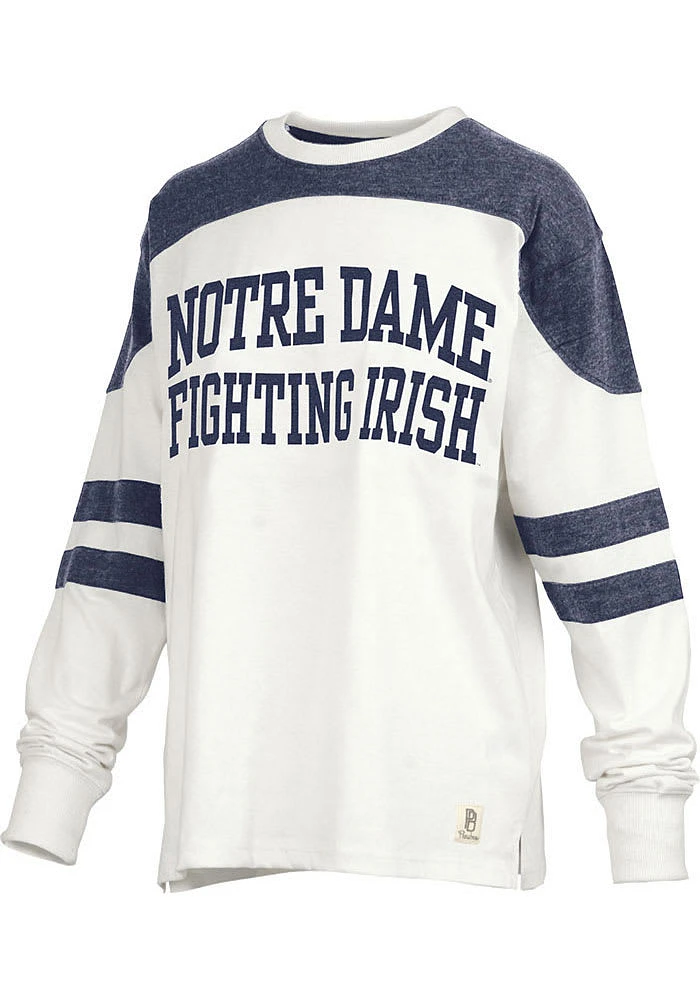 Pressbox Notre Dame Fighting Irish Womens White Halfback LS Tee