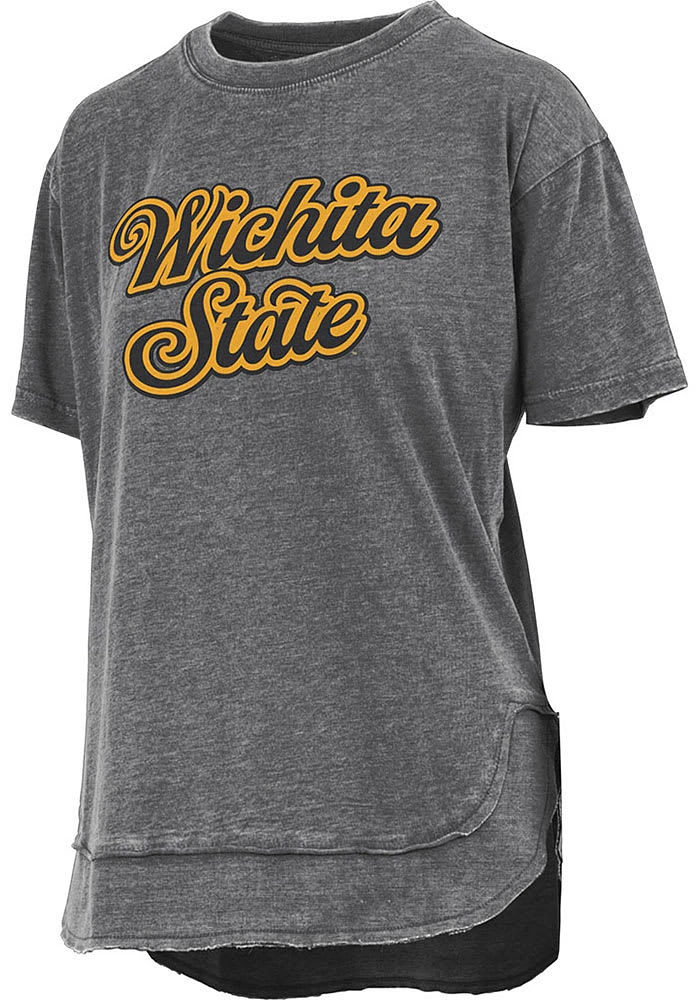 Pressbox Wichita State Shockers Womens Black Poncho Short Sleeve T-Shirt