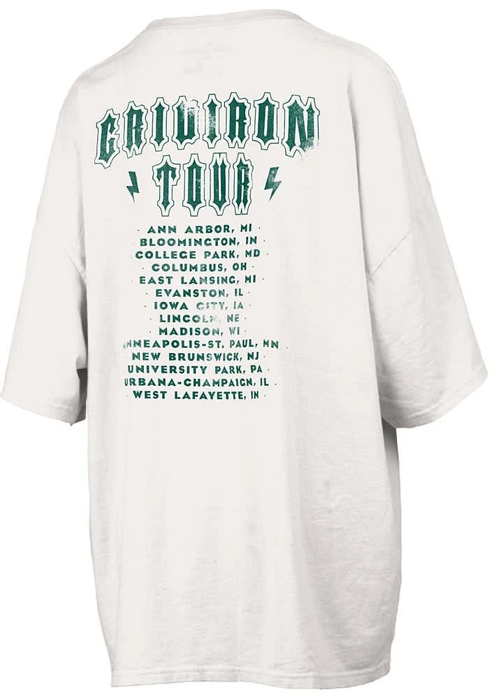 Pressbox Michigan State Spartans Womens Ivory RNR Short Sleeve T-Shirt
