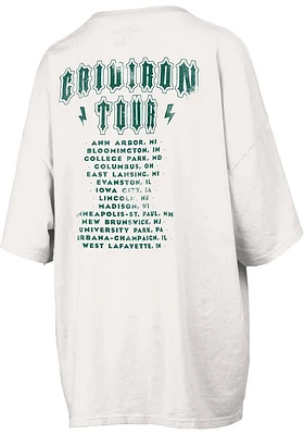 Pressbox Michigan State Spartans Womens Ivory RNR Short Sleeve T-Shirt