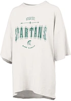 Pressbox Michigan State Spartans Womens Ivory RNR Short Sleeve T-Shirt