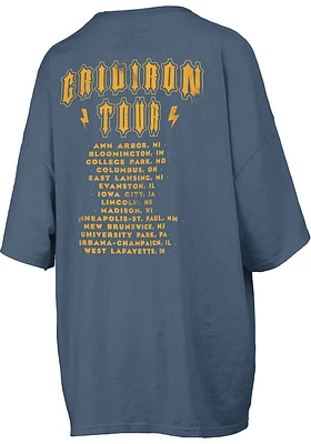 Pressbox Michigan Wolverines Womens Navy Blue RNR Short Sleeve T-Shirt