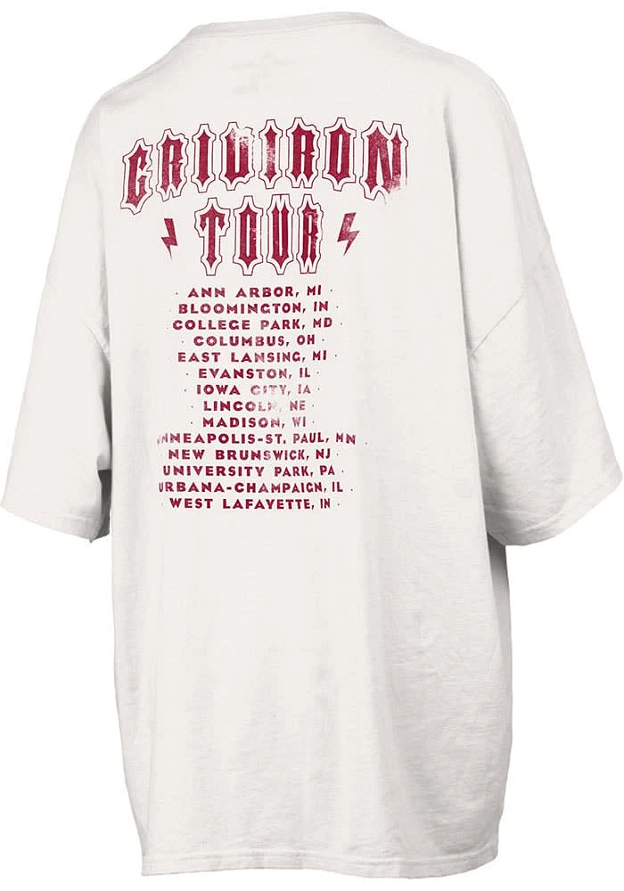 Pressbox Indiana Hoosiers Womens Ivory RNR Short Sleeve T-Shirt