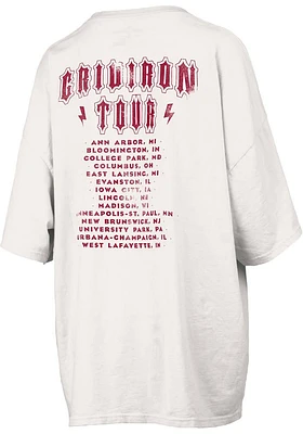 Pressbox Indiana Hoosiers Womens Ivory RNR Short Sleeve T-Shirt