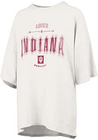 Pressbox Indiana Hoosiers Womens Ivory RNR Short Sleeve T-Shirt
