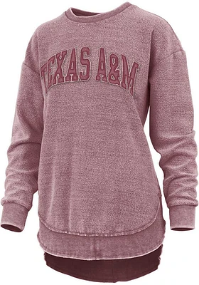 Pressbox Texas A&M Aggies Womens Maroon Ponchoville Crew Sweatshirt