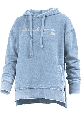 Pressbox Oklahoma Womens Light Blue Prairie Hooded Sweatshirt