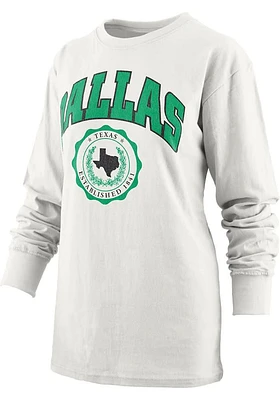 Pressbox Dallas Ft Worth Womens White Winnie LS Tee