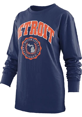 Pressbox Detroit Womens Navy Blue Winnie LS Tee