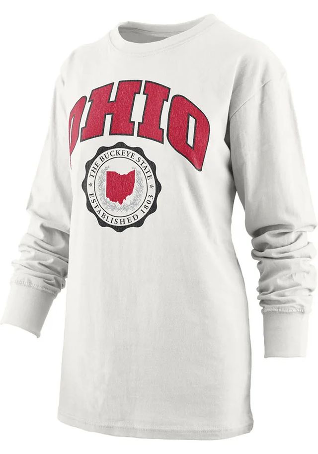 Pressbox Ohio Womens White Winnie LS Tee