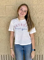 Pressbox Detroit Womens Ivory Hello Sunshine Short Sleeve T-Shirt