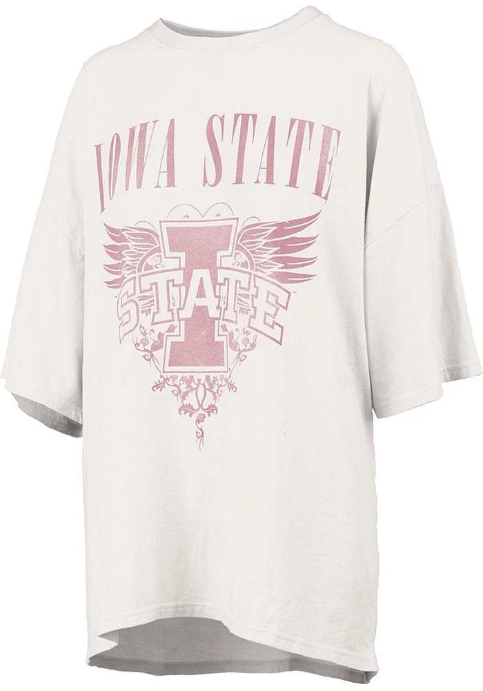 Pressbox Iowa State Cyclones Womens White Rock and Roll Short Sleeve T-Shirt