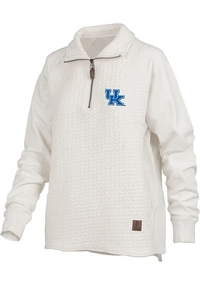 Pressbox Kentucky Wildcats Womens Ivory Salem Qtr Zip