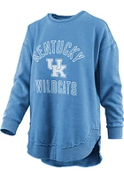 Pressbox Kentucky Wildcats Womens Blue Poncho Design Crew Sweatshirt