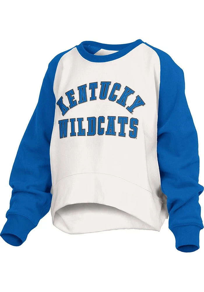 Pressbox Kentucky Wildcats Womens White Lotus Crew Sweatshirt