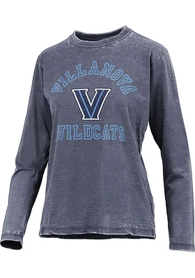 Pressbox Villanova Wildcats Womens Navy Blue Polly LS Tee