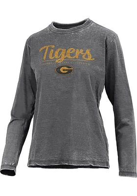 Pressbox Grambling State Tigers Womens Black Vintage Burnout LS Tee