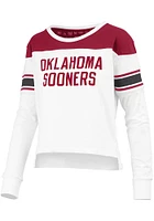 Pressbox Oklahoma Sooners Womens White Kaia LS Tee