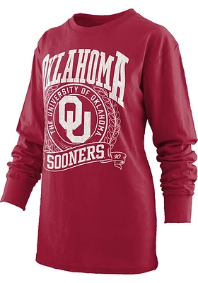 Pressbox Oklahoma Sooners Womens Crimson Big Country LS Tee