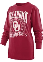 Pressbox Oklahoma Sooners Womens Crimson Big Country LS Tee