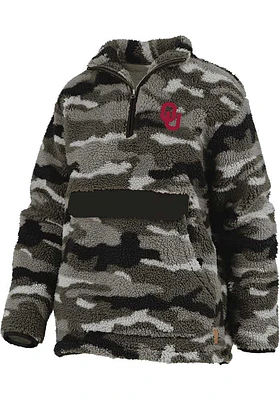 Pressbox Oklahoma Sooners Womens Green Knox Qtr Zip
