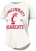 Pressbox Cincinnati Bearcats Womens White Glitter Short Sleeve T-Shirt