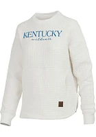 Pressbox Kentucky Wildcats Womens Ivory Champagne Crew Sweatshirt