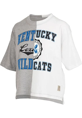 Pressbox Kentucky Wildcats Womens Grey Half Short Sleeve T-Shirt