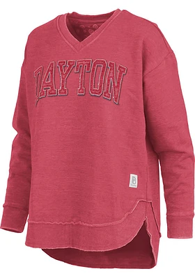 Pressbox Dayton Flyers Womens Red Westin Crew Sweatshirt