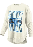 Pressbox Kentucky Wildcats Womens Ivory Bozeman Crew Sweatshirt