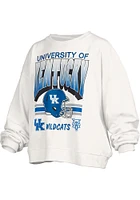 Pressbox Kentucky Wildcats Womens White Sheffield Janise Crew Sweatshirt