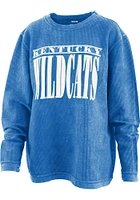 Pressbox Kentucky Wildcats Womens Blue Holden Corded Crew Sweatshirt