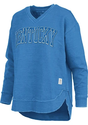 Pressbox Kentucky Wildcats Womens Blue Westin Crew Sweatshirt