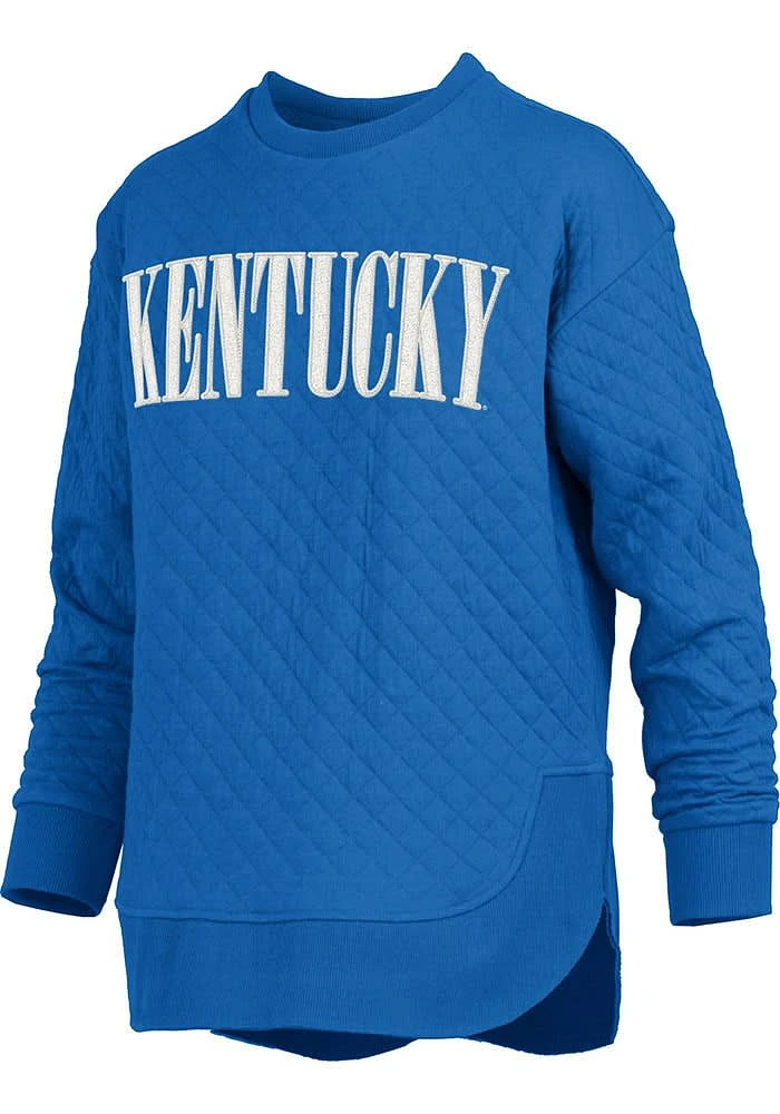 Pressbox Kentucky Wildcats Womens Blue Pasadena Crew Sweatshirt